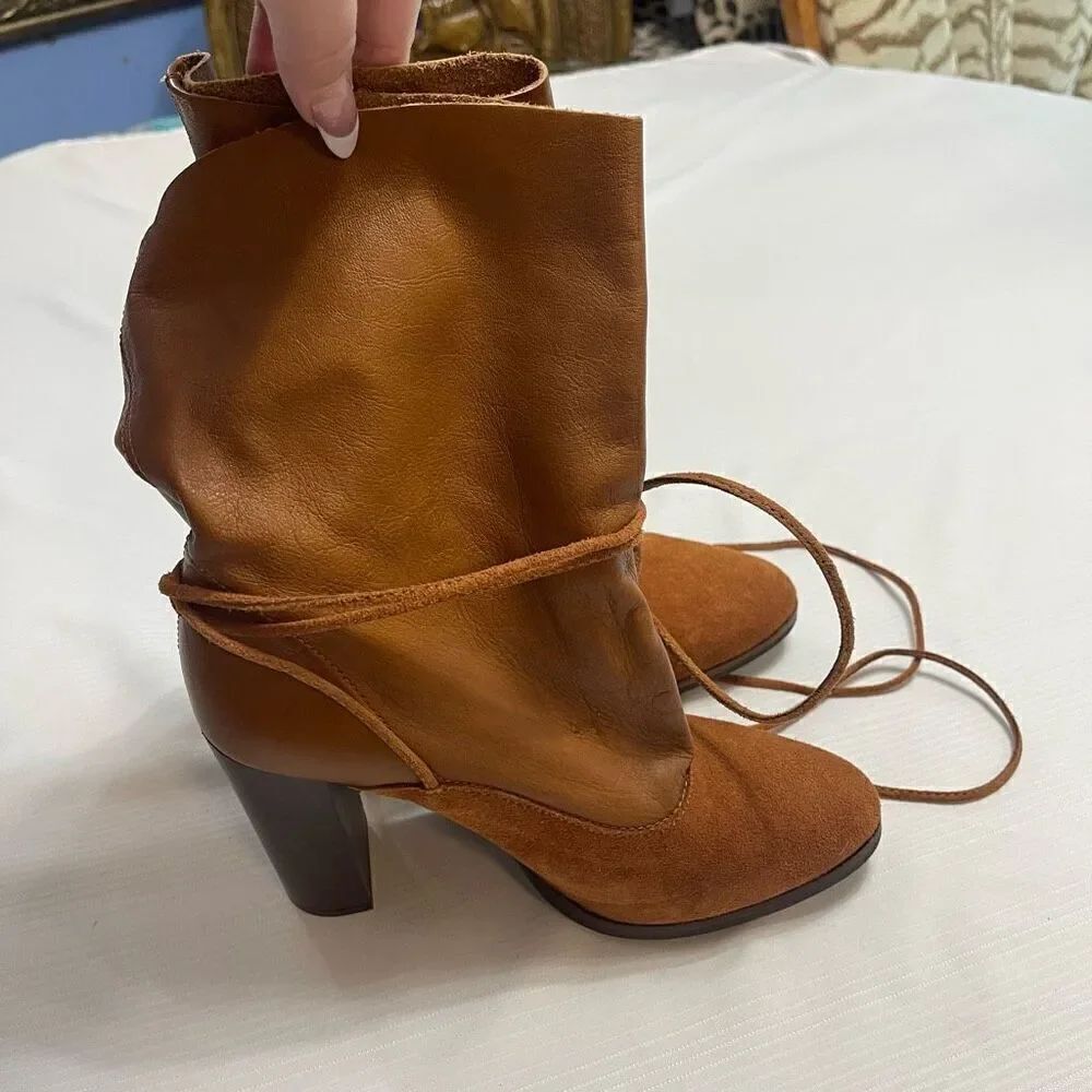 Steve Madden Women’s Leather Hangur  Wraparound Boot Shoes Size 39/9 New